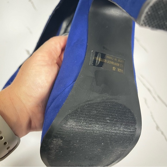 CHARLOTTE RUSSE Blue Platform Pump Women’s Microfiber Heels Size 8 - Picture 9 of 14